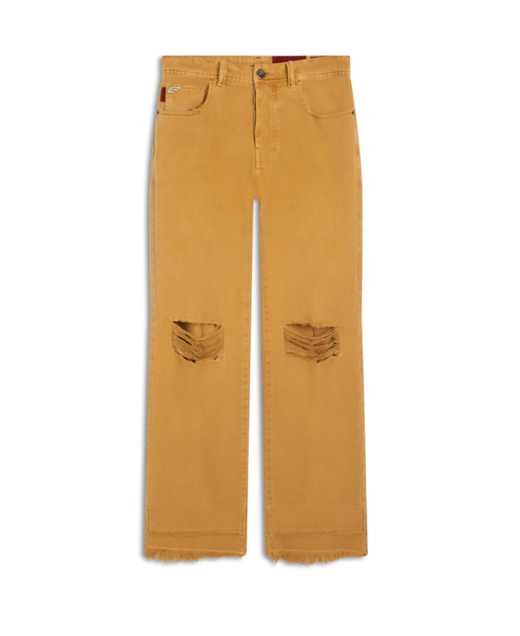 Calça White Denim Ii Slouch Vista de Botao Whisky