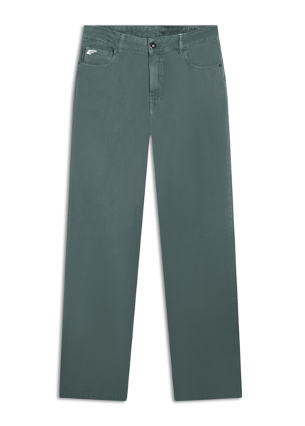 Calça White Denim Iii Low Rise Reta 5 Pocket Verde Army
