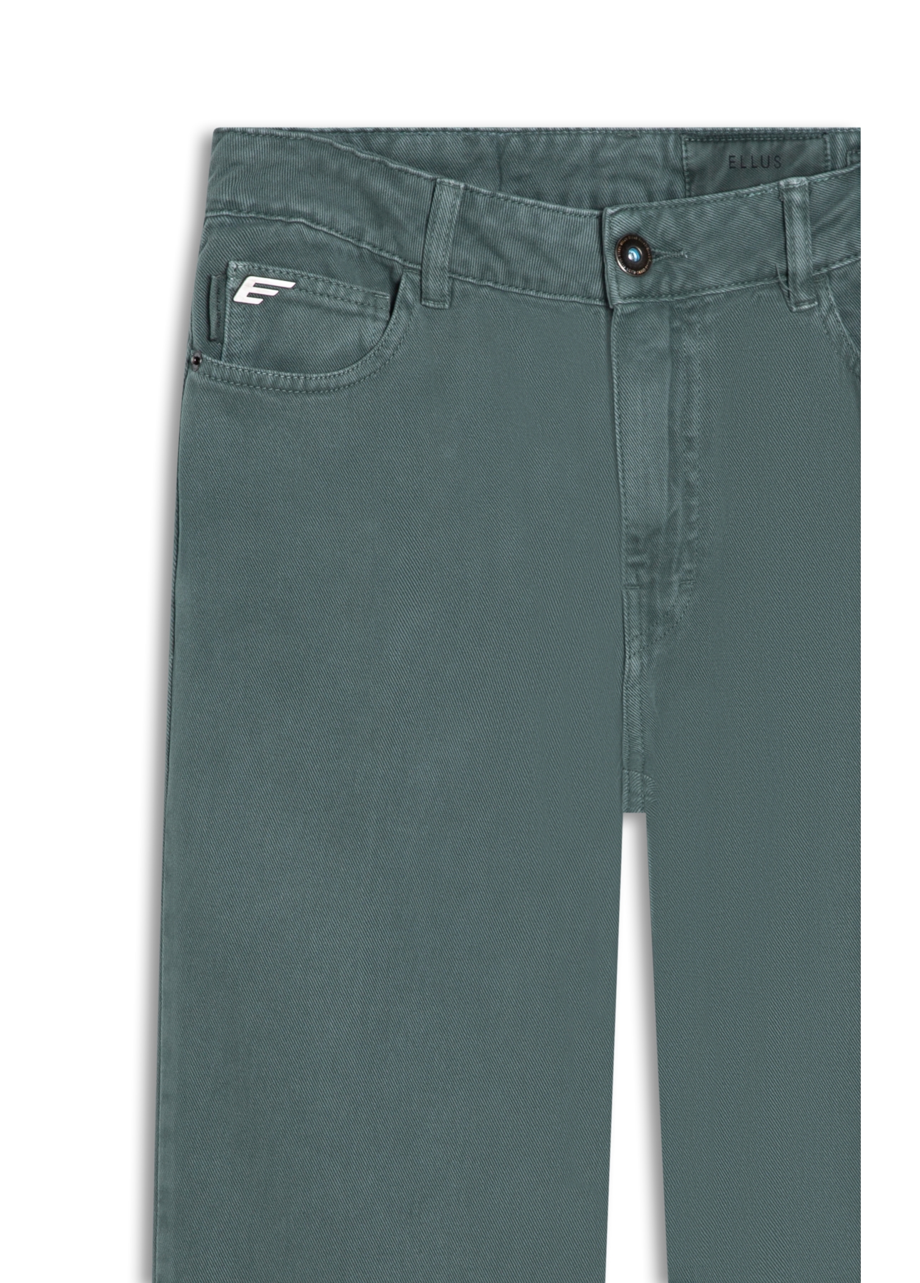 Calça White Denim Iii Low Rise Reta 5 Pocket Verde Army