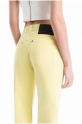Calça White Denim Reta Pedras Citrus