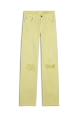 Calça White Denim Reta Pedras Citrus