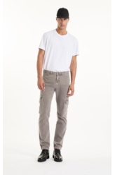 Calça White Denim Slim Cargo Cinza