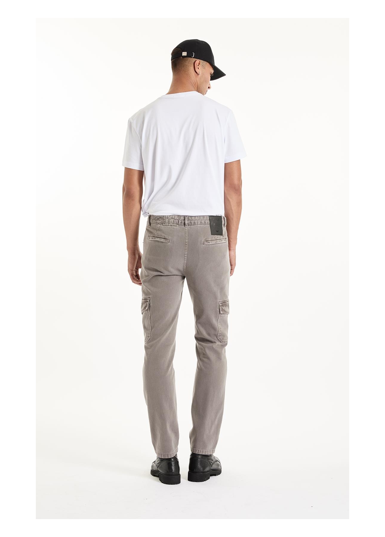 Calça White Denim Slim Cargo Cinza
