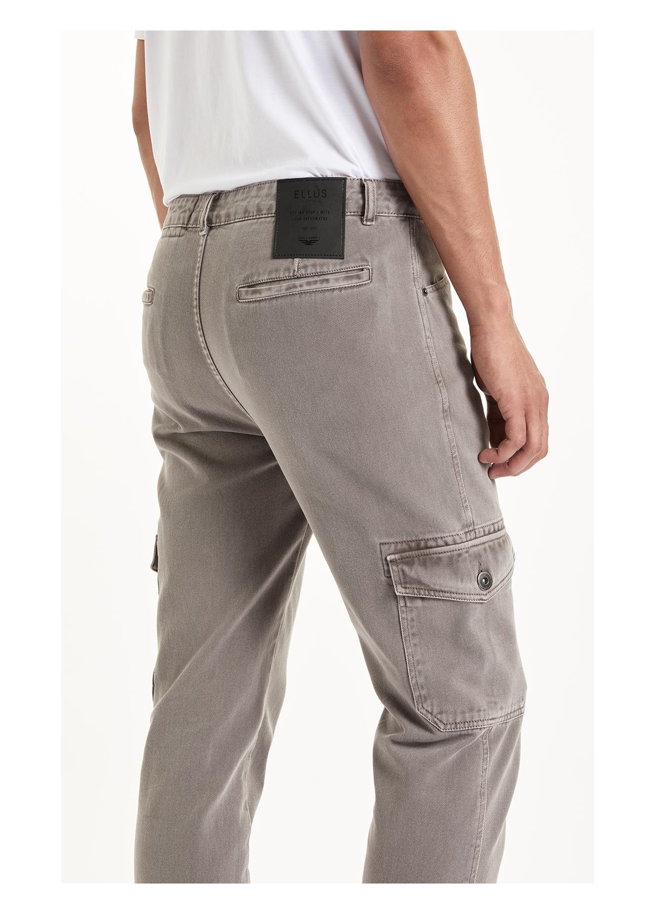 Calça White Denim Slim Cargo Cinza