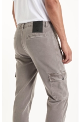 Calça White Denim Slim Cargo Cinza