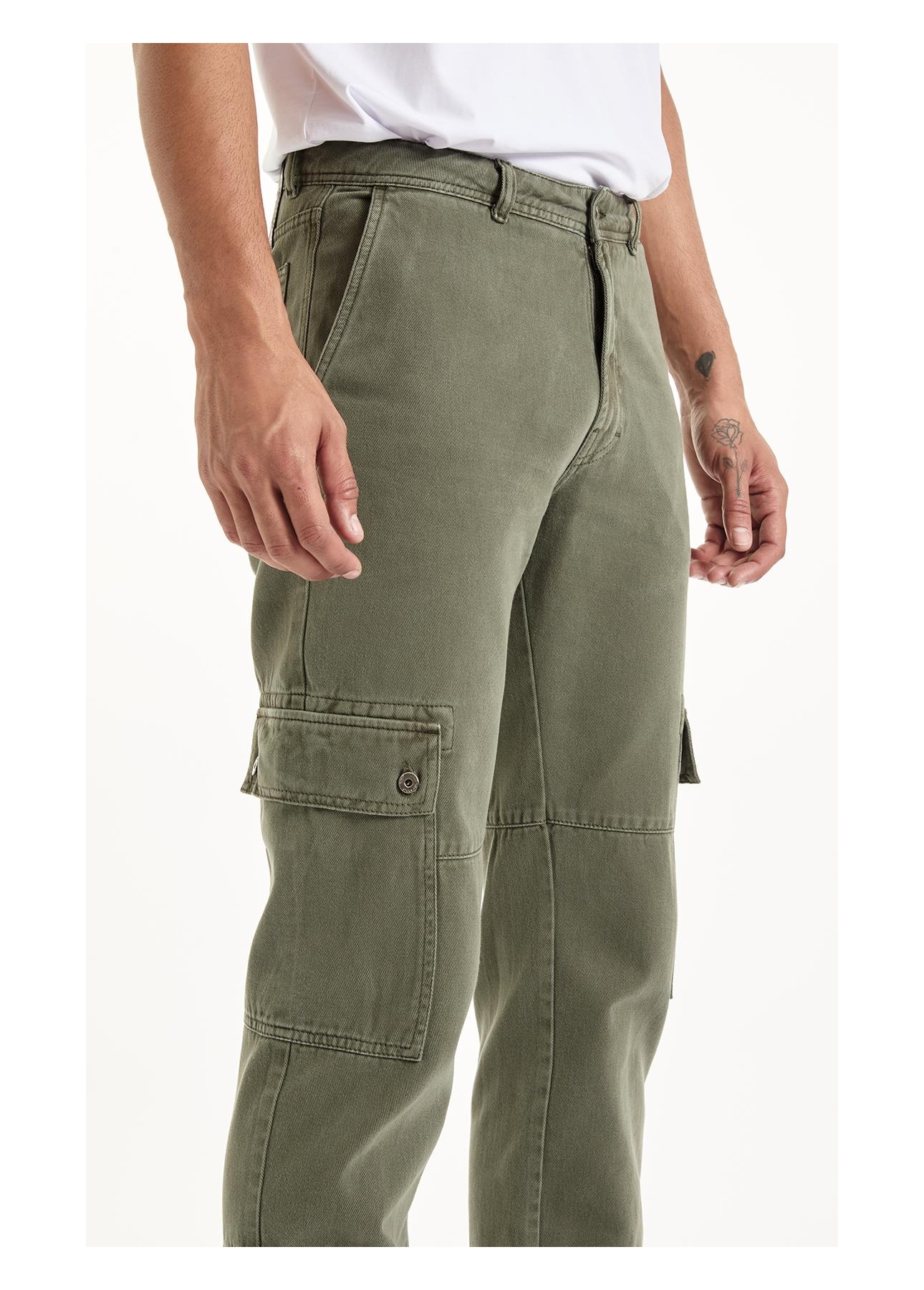 Calça White Denim Straigth Verde Escuro