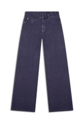 Calça White Denim Wide Leg Purple Blue