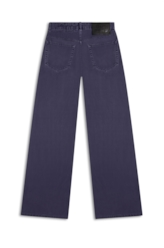 Calça White Denim Wide Leg Purple Blue