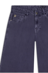 Calça White Denim Wide Leg Purple Blue