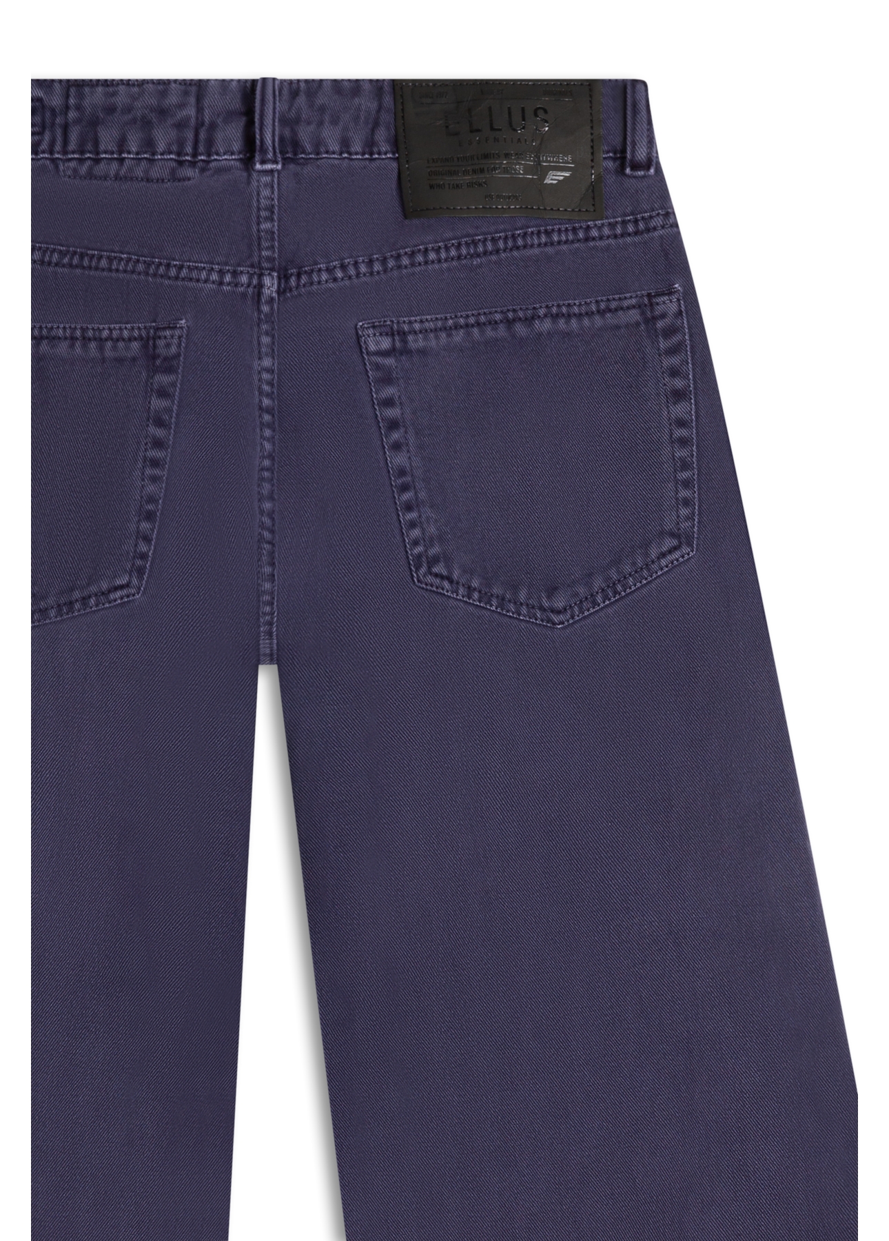 Calça White Denim Wide Leg Purple Blue