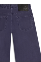 Calça White Denim Wide Leg Purple Blue