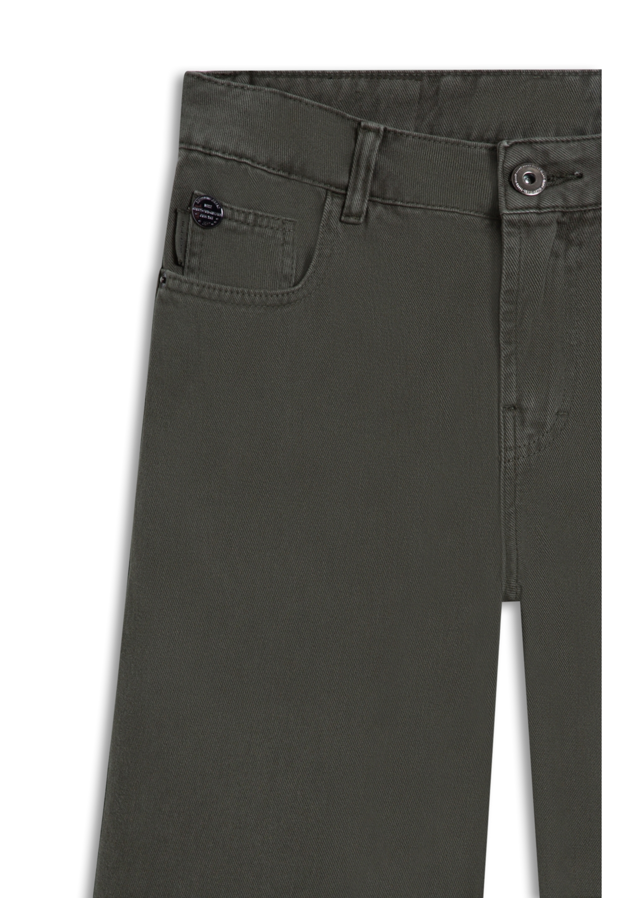 Calça White Denim Wide Leg Verde Escuro
