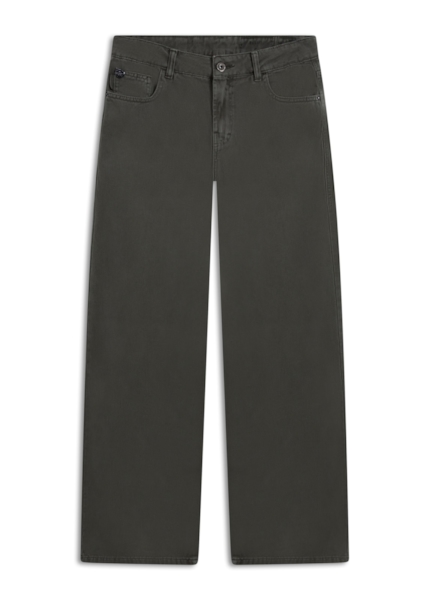 Calça White Denim Wide Leg Verde Escuro