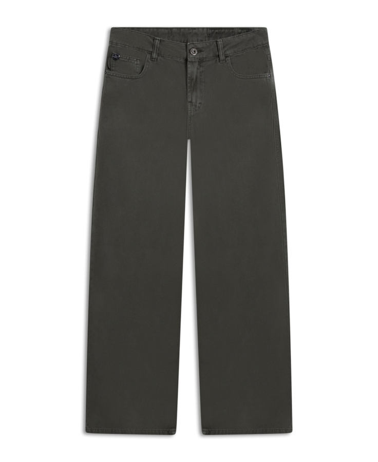 Calça White Denim Wide Leg Verde Escuro