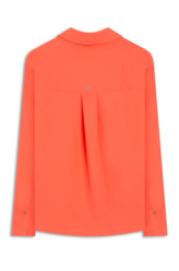 Camisa Acetinada Long Shirt Coral