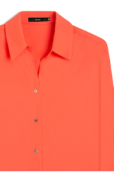 Camisa Acetinada Long Shirt Coral