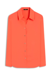 Camisa Acetinada Long Shirt Coral