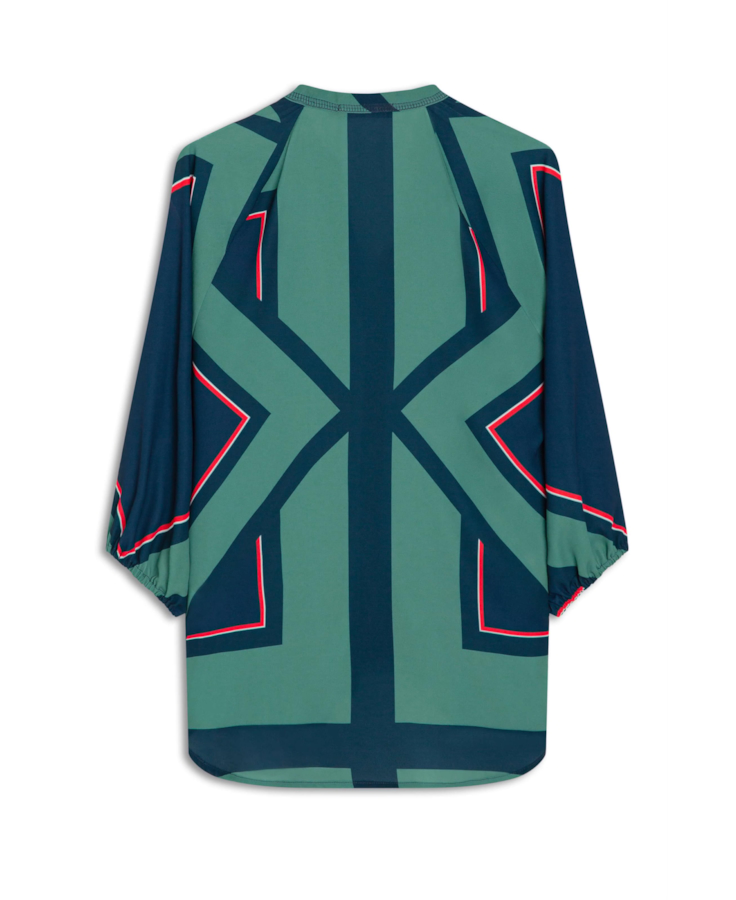 Camisa Beta Geometrico Raglan Long Shirt Padrao 1