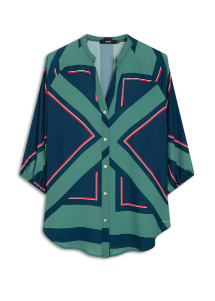 Camisa Beta Geometrico Raglan Long Shirt Padrao 1