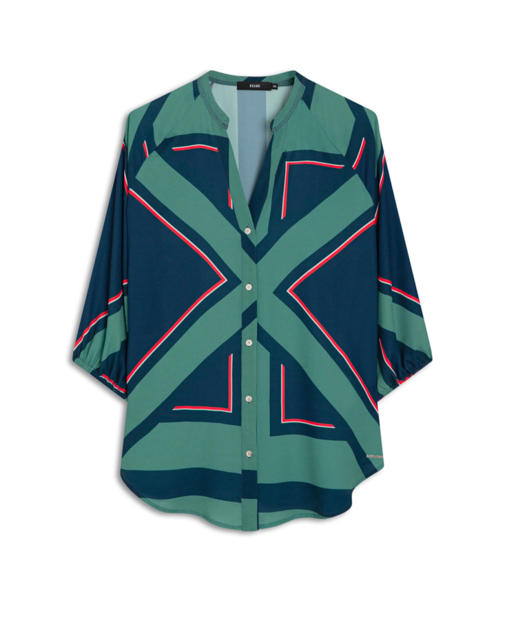 Camisa Beta Geometrico Raglan Long Shirt Padrao 1
