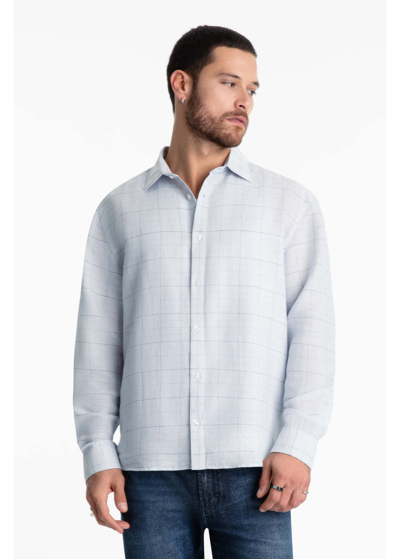 Camisa Breeze Plaid Classic Gelo