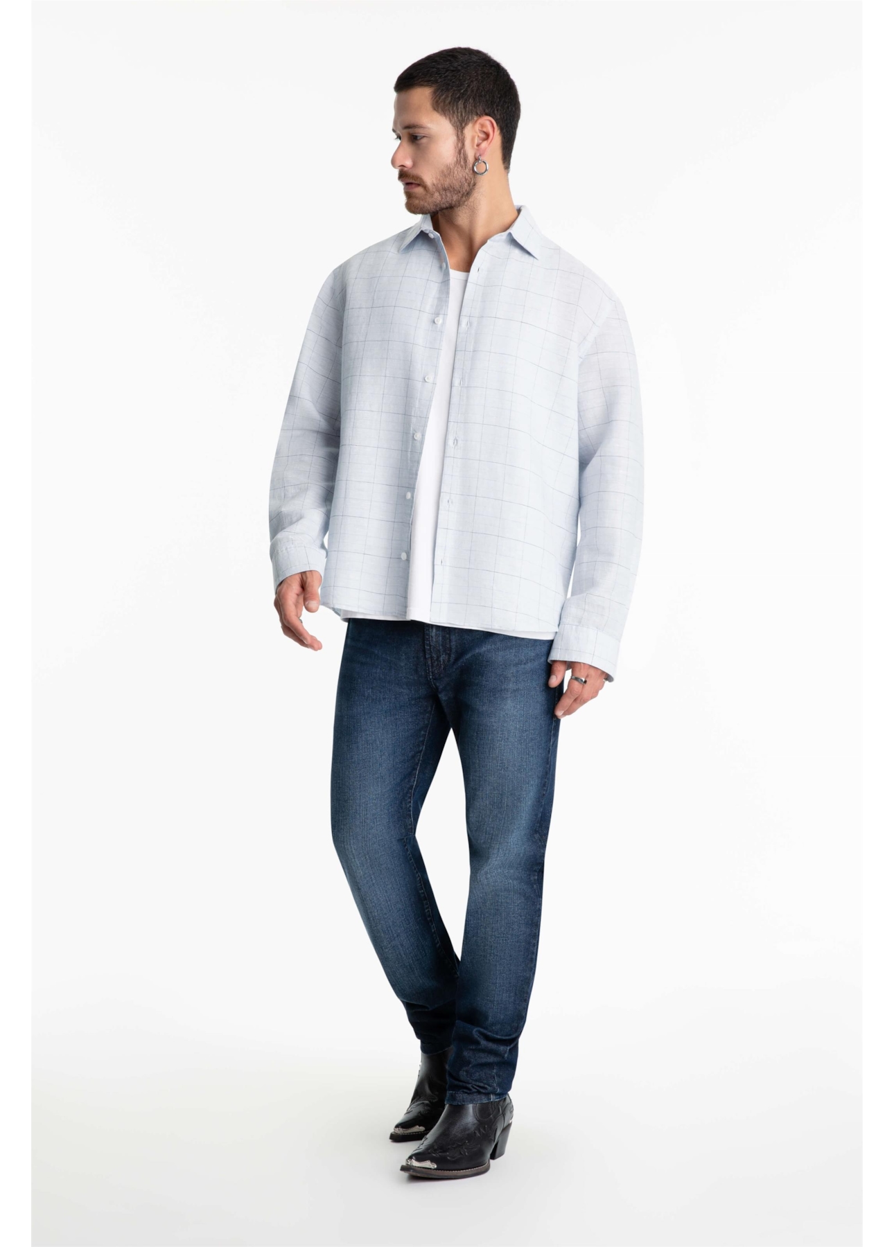 Camisa Breeze Plaid Classic Gelo