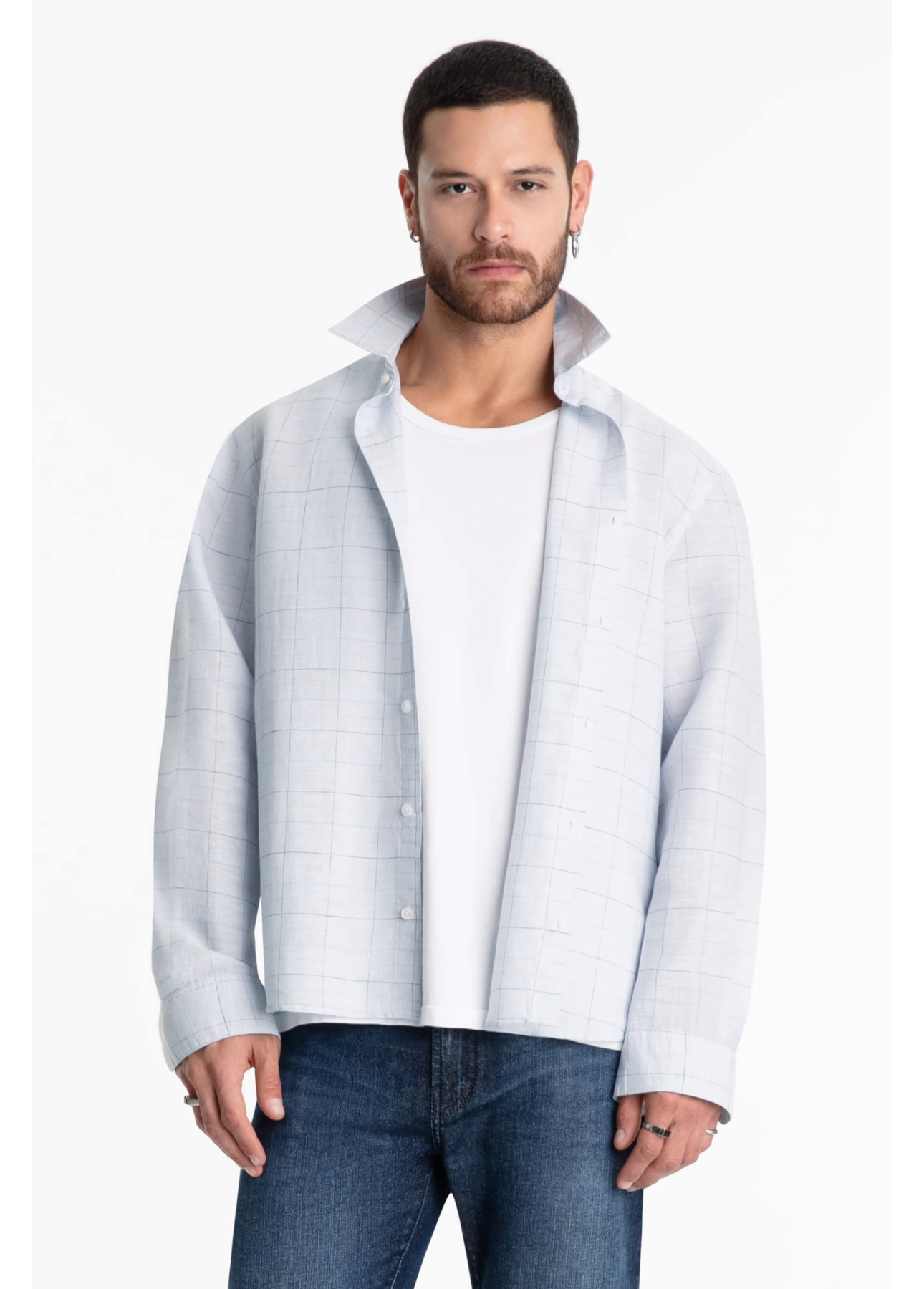 Camisa Breeze Plaid Classic Gelo