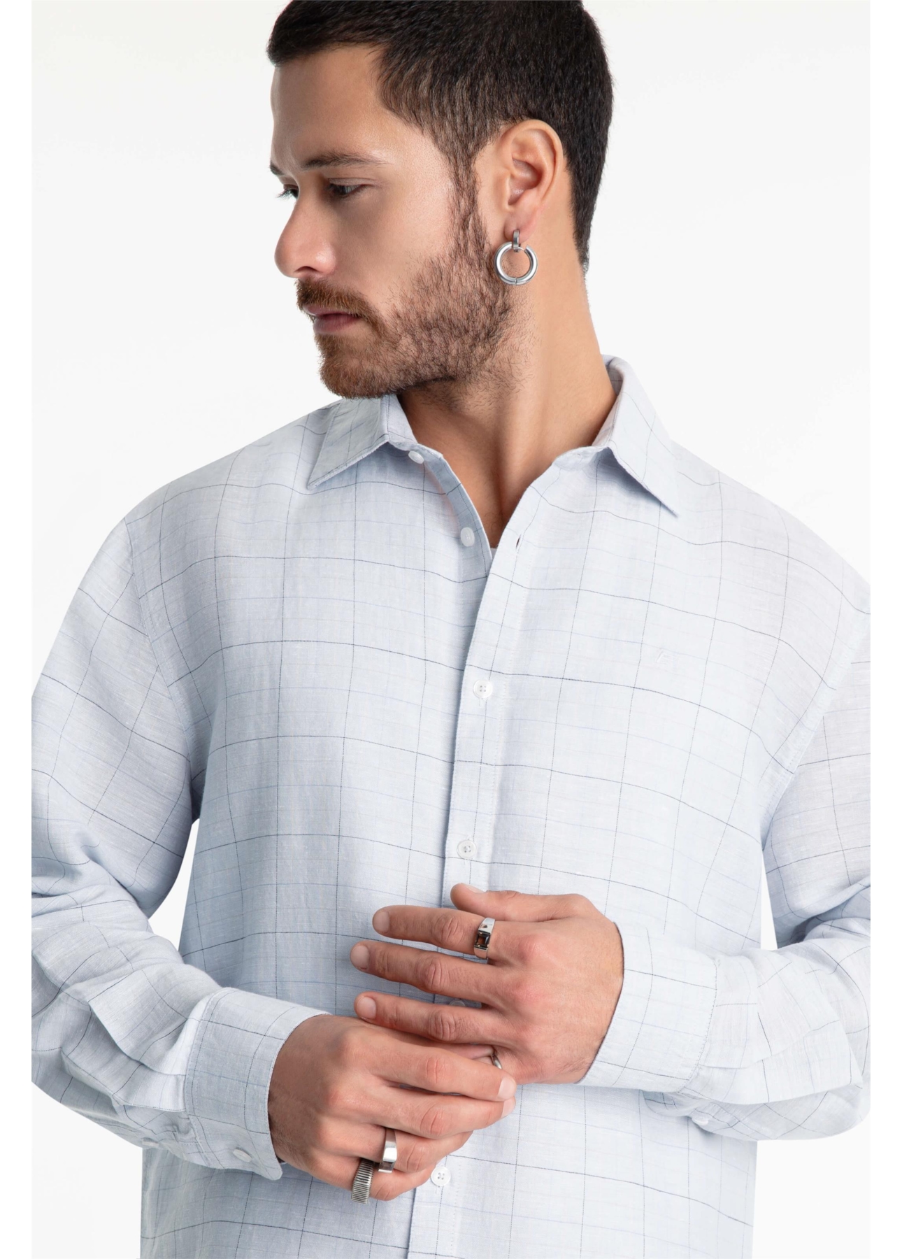 Camisa Breeze Plaid Classic Gelo
