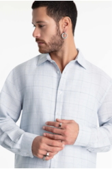 Camisa Breeze Plaid Classic Gelo