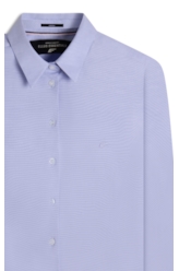 Camisa Camisa Tricoline Fil a Fil Slim Xangai Fusio Azul Seco