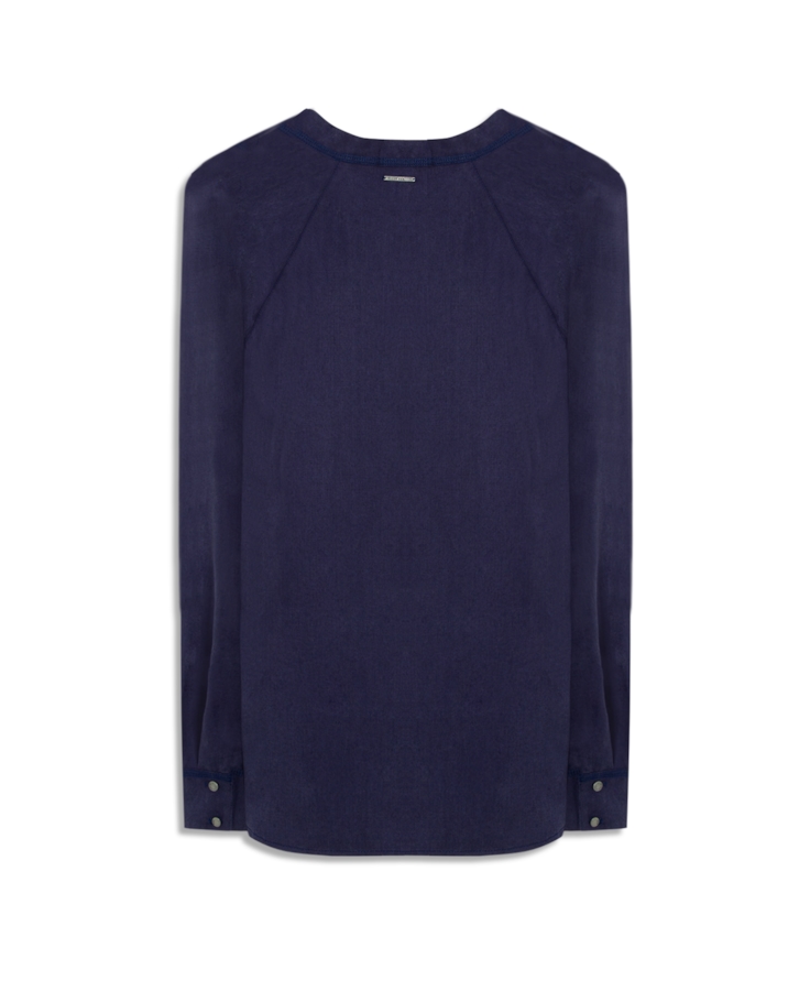 Camisa Chemise Raglan Marinho