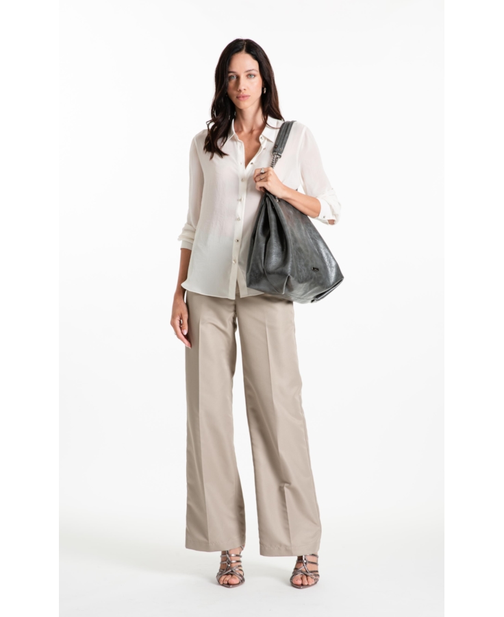 Camisa Chiffon Classic Ml Off White