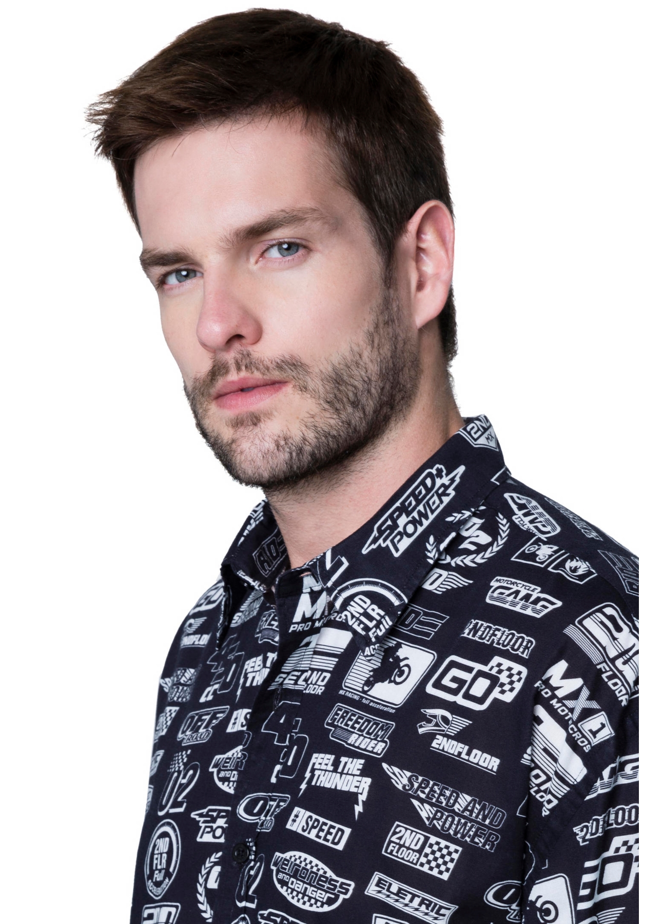 Camisa Classic Motorcycle Patches Padrao 1