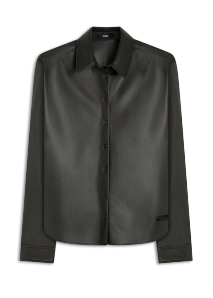 Camisa Comfort Vegan Leather Preto