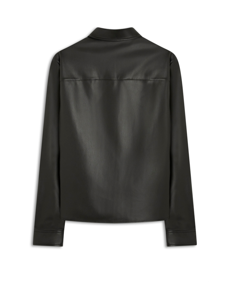 Camisa Comfort Vegan Leather Preto