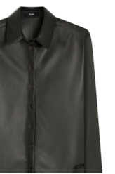 Camisa Comfort Vegan Leather Preto