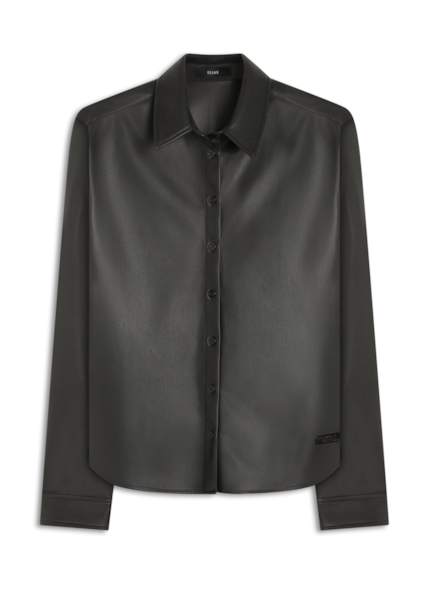 Camisa Comfort Vegan Leather Preto