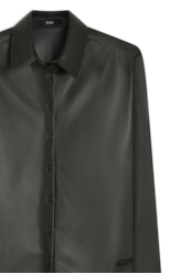 Camisa Comfort Vegan Leather Preto