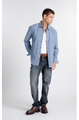 Camisa Cotton Chambray Classic Irish Ml Azul Jeans