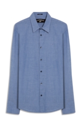 Camisa Cotton Chambray Classic Irish Ml Azul Jeans