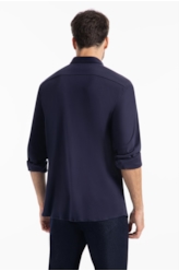 Camisa Cotton Hermes Slim Marinho