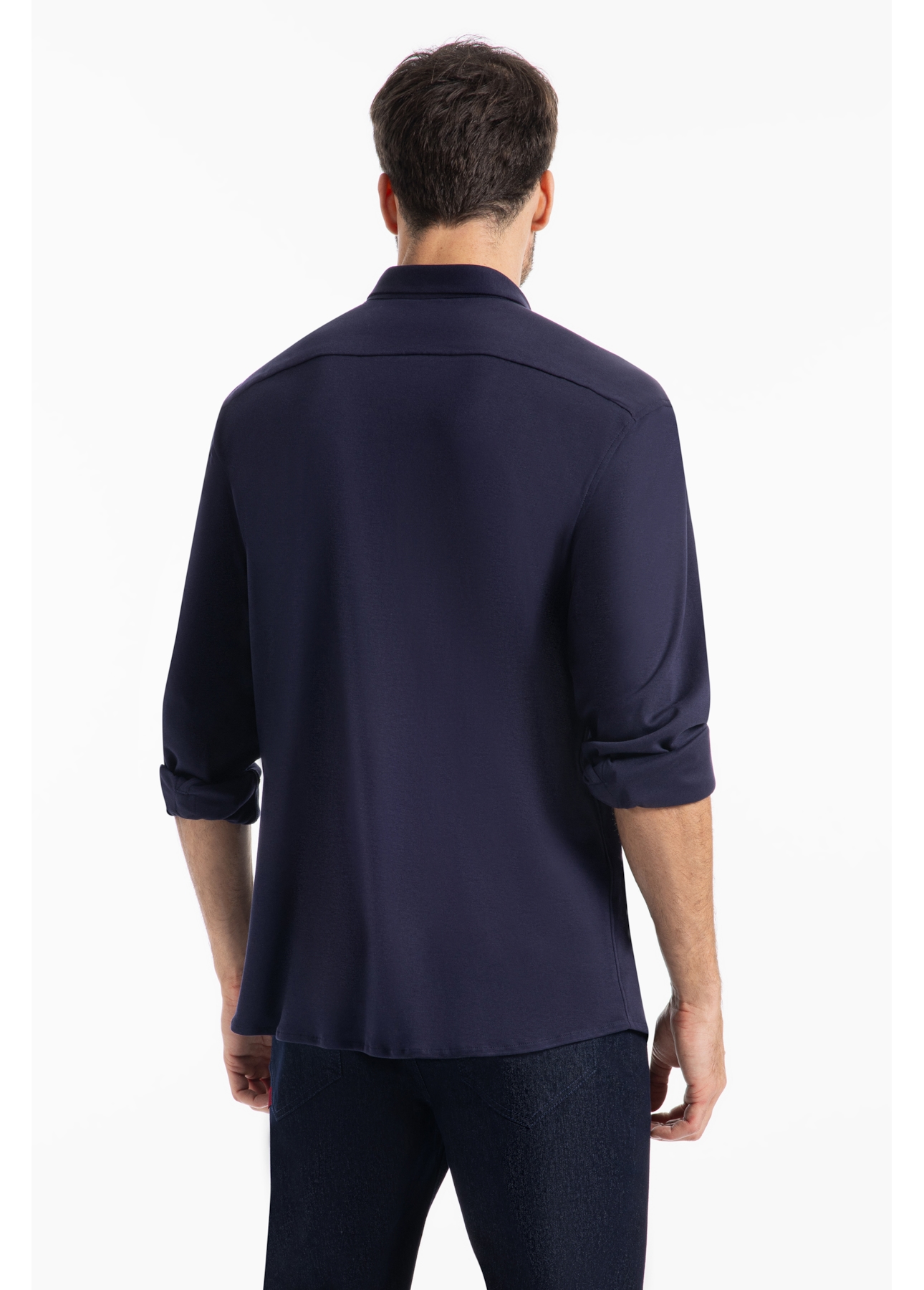 Camisa Cotton Hermes Slim Marinho