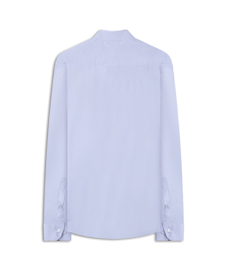 Camisa Cotton Ly Xadrez Monza Slim Xangai Azul Claro Mescla