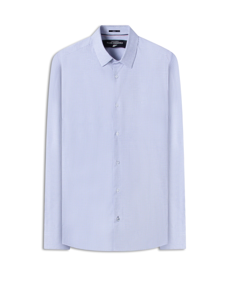 Camisa Cotton Ly Xadrez Monza Slim Xangai Azul Claro Mescla