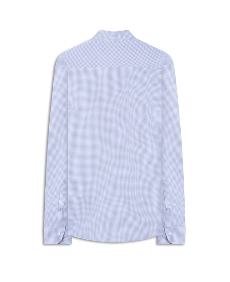 Camisa Cotton Ly Xadrez Monza Slim Xangai Azul Claro Mescla