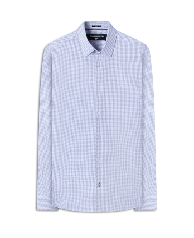 Camisa Cotton Ly Xadrez Monza Slim Xangai Azul Claro Mescla