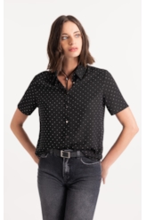 Camisa Crepe Petit Preto