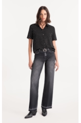 Camisa Crepe Petit Preto