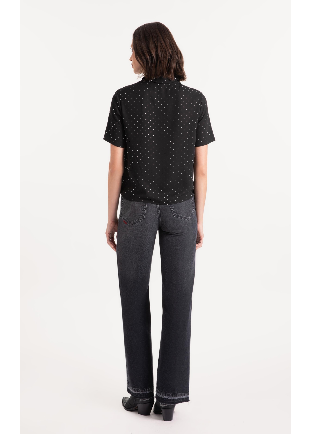 Camisa Crepe Petit Preto