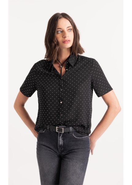 Camisa Crepe Petit Preto